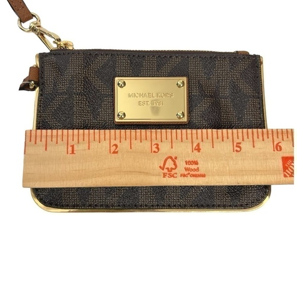 Michael Kors Jet Set Wristlet - Brown Gold hardware Wallet Clutch bag mini purse - Picture 9 of 10
